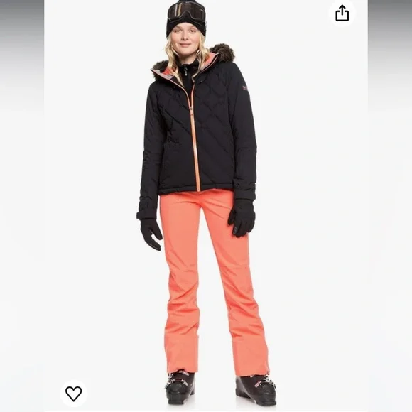 Roxy Breeze Snow Jacket True Black/ Melon XG (US 14) DryFlight NWOT - Picture 5 of 8